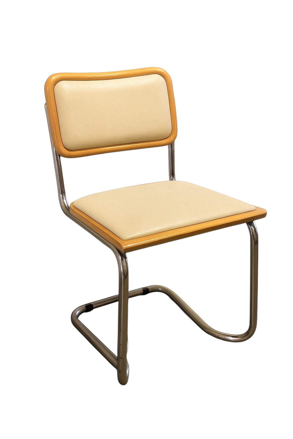 Bauhausstol / Cesca-stol med sits och rygg i slitstarkt konstläder, Made in Italy, utan armstöd, med kromad stålram – en exklusiv designklassiker som finns i flera färger och passar perfekt i matsalar, kök och modern skandinavisk inredning.